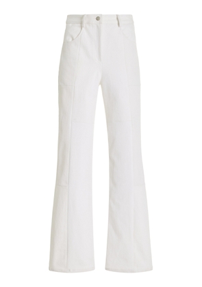 E.L.V. Denim - Paneled Cotton-Blend Flare Pants - White - UK 8 - Moda Operandi