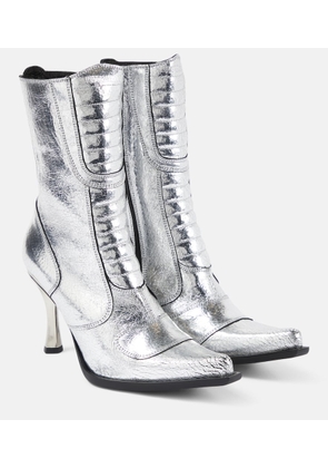 Vetements Metallic leather ankle boots