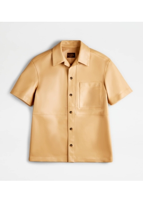 Tod's - Shirt in Leather, BROWN, L - Shirts