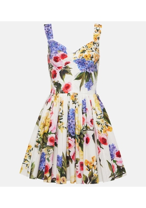 Dolce&Gabbana Floral cotton-blend minidress