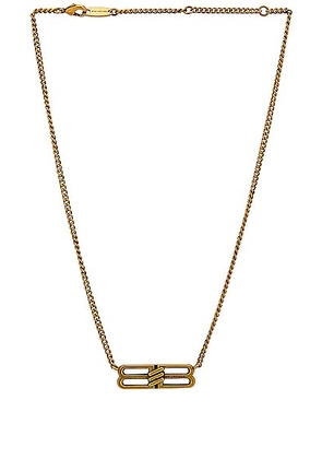 Balenciaga License BB Necklace in Antique Gold - Metallic Gold. Size all.