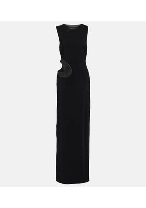 Tom Ford Cutout leather-trimmed gown