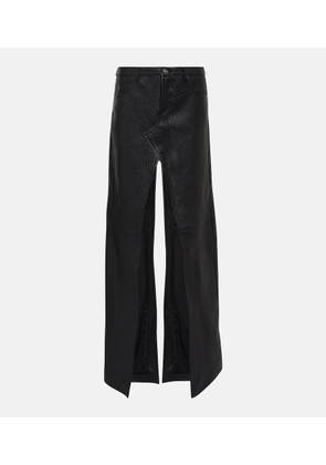 David Koma Leather split-hem maxi skirt