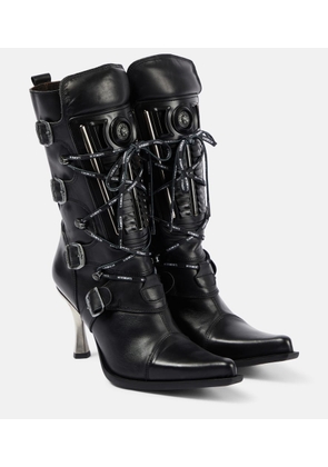 Vetements Protector leather knee-high boots