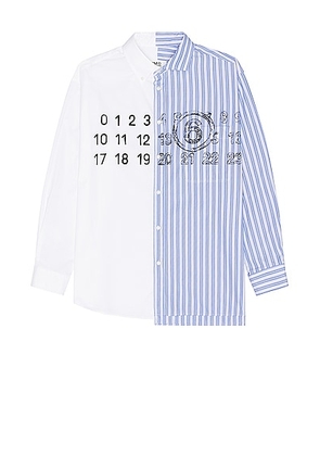 MM6 Maison Margiela Striped Shirt in Blue & White - Blue. Size 50 (also in ).