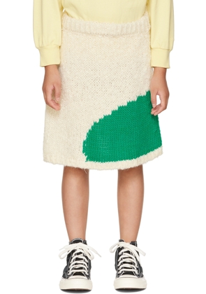 Weekend House Kids Kids Off-White & Green Dot Skirt