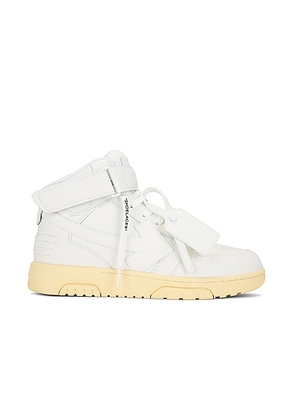 OFF-WHITE Out Of Office Mid Top Sneaker in White - White. Size 41 (also in 42, 43, 44, 45).