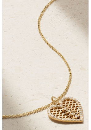 Sydney Evan - Marquis Eye Fishnet Heart 14-karat Gold Diamond Necklace - One size