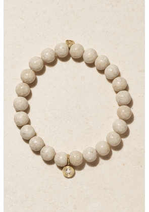 Sydney Evan - Fluted Single Stone 14-karat Gold, Jasper And Diamond Bracelet - One size