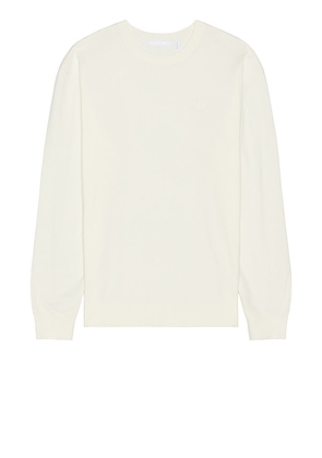 Helmut Lang Fine Gauge Crewneck Sweater in Ivory. Size M.