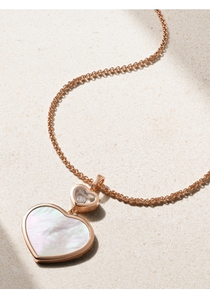 Chopard - Happy Hearts 18-karat Rose Gold, Mother-of-pearl And Diamond Necklace - One size