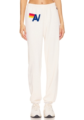 Aviator Nation Logo Sweatpant in Ivory. Size L, M, S, XL.