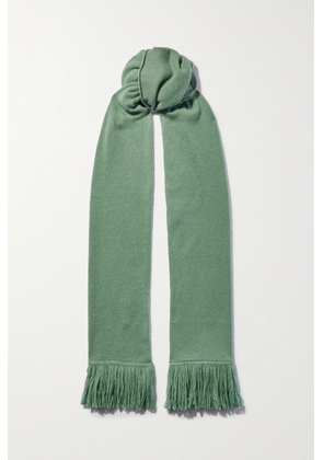The Elder Statesman - Fringed Cashmere Scarf - Green - One size