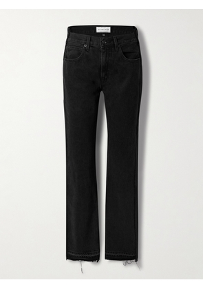 SLVRLAKE - + Net Sustain London Frayed Paneled High-rise Straight-leg Organic Jeans - Black - 23,24,25,26,27,28,29,30,31,32