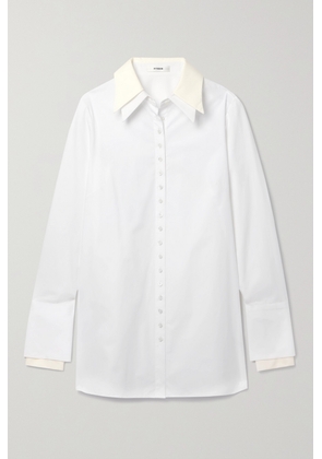 Interior - The Nuno Layered Cotton-poplin Shirt - Cream - x small,small,medium,x large