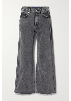 Veronica Beard - Taylor Cropped Frayed High-rise Wide-leg Jeans - Gray - 23,24,25,26,27,28,29,30,31,32
