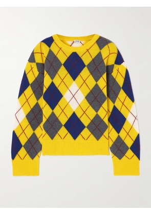 Loewe - Argyle Wool Sweater - Yellow - x small,small,medium,large