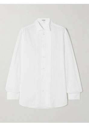 Loewe - Pleated Striped Cotton-poplin Shirt - White - FR32,FR34,FR36,FR38,FR40,FR42,FR44