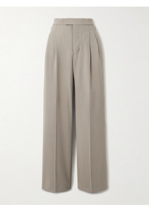 AMI PARIS - Pleated Wide-leg Crepe Pants - Brown - FR32,FR34,FR36,FR38,FR40,FR42,FR44