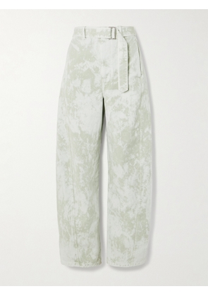LEMAIRE - Twisted Belted Tie-dye High-rise Tapered Jeans - Cream - x small,small,medium,large,x large