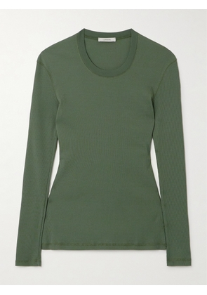 LEMAIRE - Ribbed Cotton T-shirt - Green - x small,small,medium,large,x large