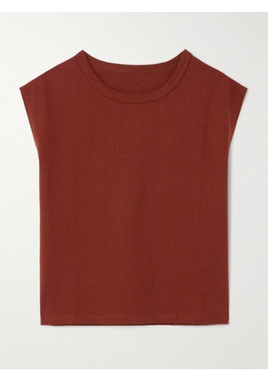 LEMAIRE - Cotton And Linen-blend T-shirt - Red - x small,small,medium,large,x large