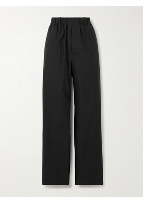 LEMAIRE - Cotton And Silk-blend Poplin Wide-leg Pants - Black - x small,small,medium,large,x large