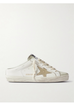 Golden Goose - Super-star Sabot Distressed Suede-trimmed Leather Slip-on Sneakers - White - IT35,IT36,IT37,IT38,IT39,IT40,IT41,IT42