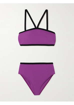 Lisa Marie Fernandez - + Net Sustain Two-tone Crepe Bikini - Purple - 0,1,2,3,4