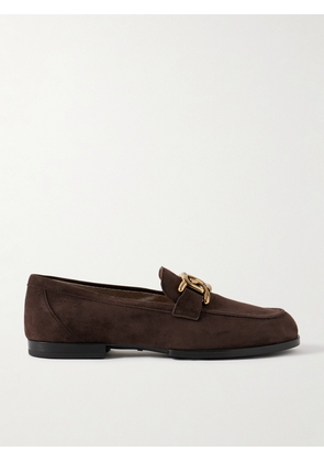 Tod's - Gomma Embellished Suede Loafers - Brown - IT35,IT36,IT36.5,IT37,IT37.5,IT38,IT38.5,IT39,IT39.5,IT40,IT40.5,IT41,IT41.5,IT42