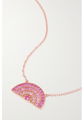 Andrea Fohrman - Rainbow 14-karat Rose Gold Sapphire Necklace - One size