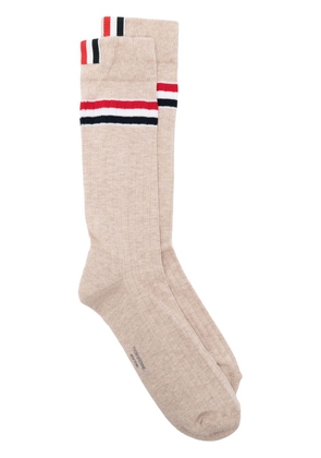 Thom Browne stripe-detail mid-calf socks - Neutrals