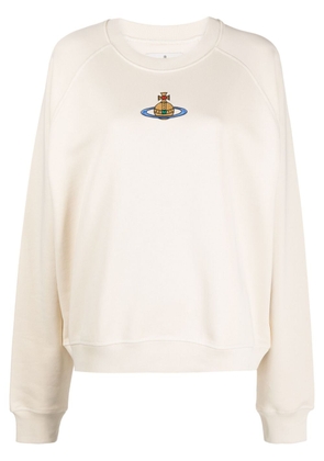 Vivienne Westwood Orb-embroidered cotton sweatshirt - Neutrals
