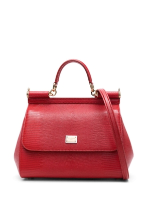 Dolce & Gabbana large Sicily leather tote bag - Red