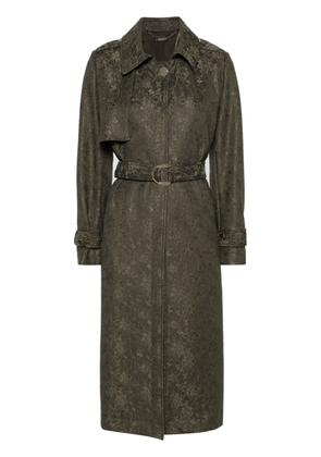 LIU JO floral-lace trench coat - Green
