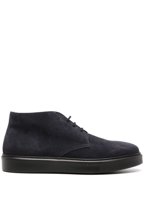Doucal's round-toe suede ankle boots - Blue