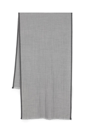 Zegna herringbone frayed-edge scarf - Grey