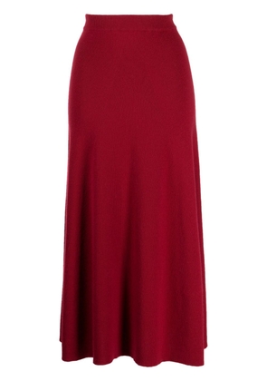 N.Peal organic cashmere ribbed skirt - Red