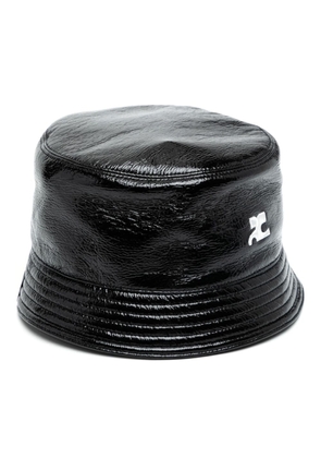 Courrèges Vinyl Reedition logo-embroidered bucket hat - Black