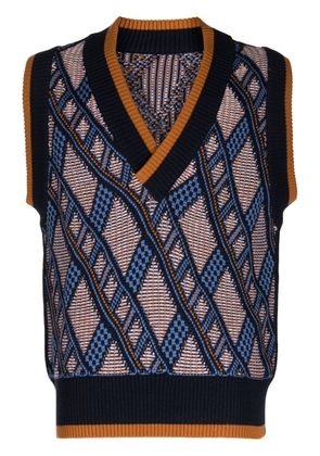 Nicholas Daley reversible intarsia-knit vest - Multicolour