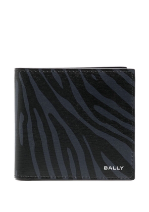 Bally zebra-print bifold leather wallet - Blue
