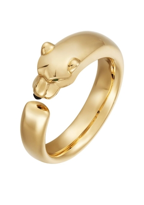Cartier Yellow Gold, Onyx And Tsavorite Garnet Panthère De Cartier Ring