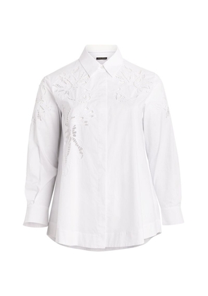 Marina Rinaldi Cotton Poplin Embroidered Tunic Shirt
