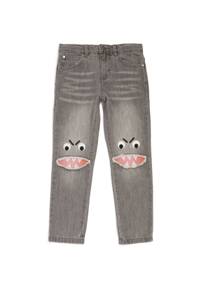 Stella Mccartney Kids Embroidered Shark Face Jeans (3-14 Years)