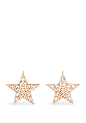 Bee Goddess Rose Gold And Diamond Star Light Sirius Stud Earrings