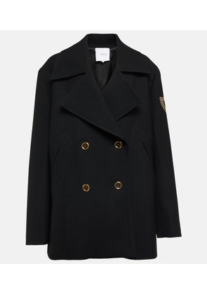 Patou Embroidered virgin wool peacoat