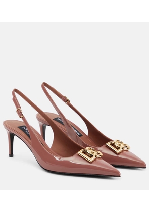 Dolce&Gabbana DG patent leather slingback pumps