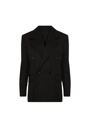 Wool shirt-jacket with fine stripes