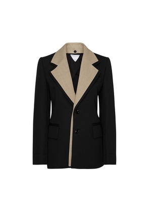 Slim-fit wool suit jacket