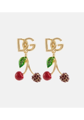 Dolce&Gabbana Logo Cherry embellished earrings